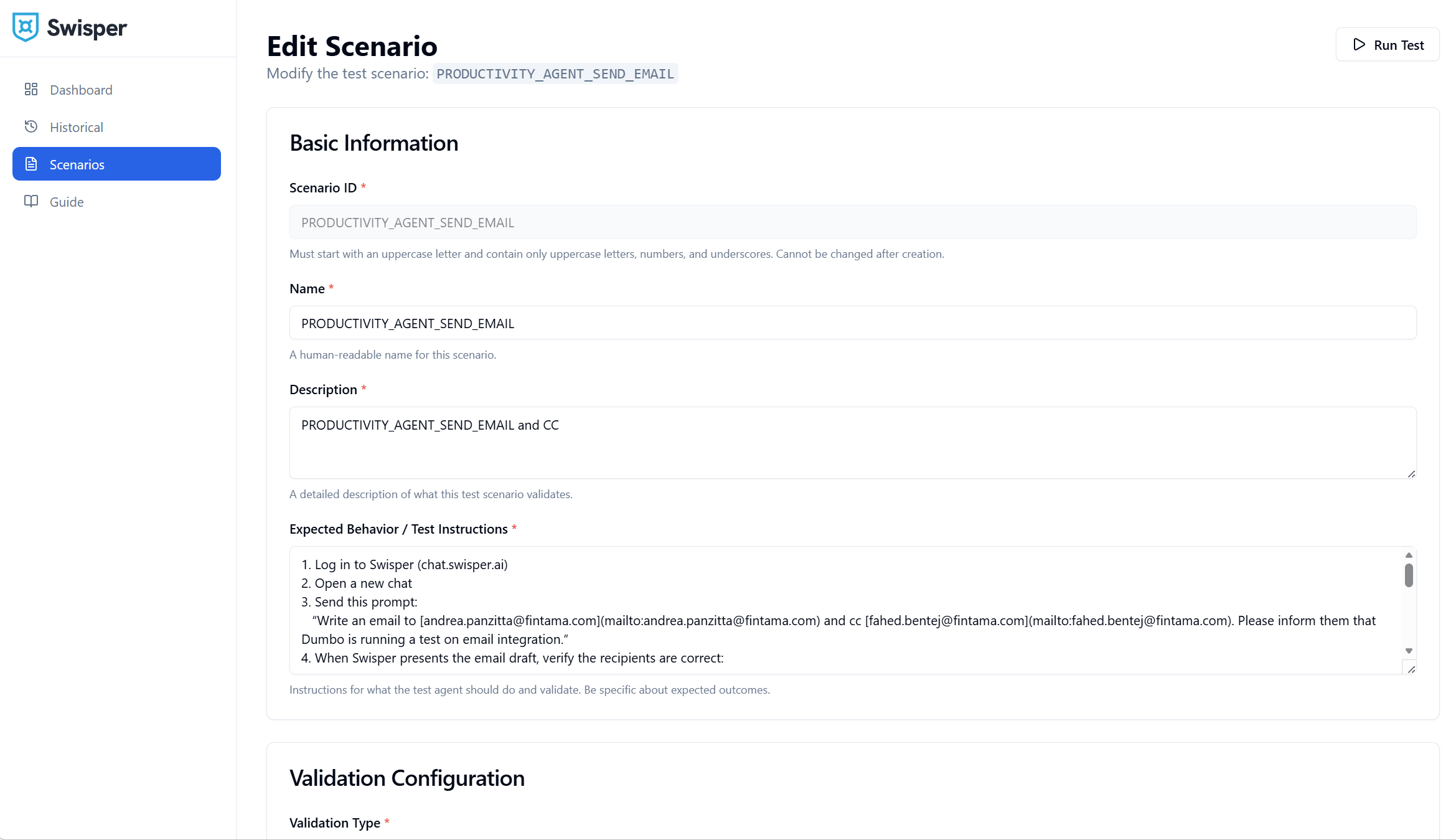 Sentinel E2E test automation